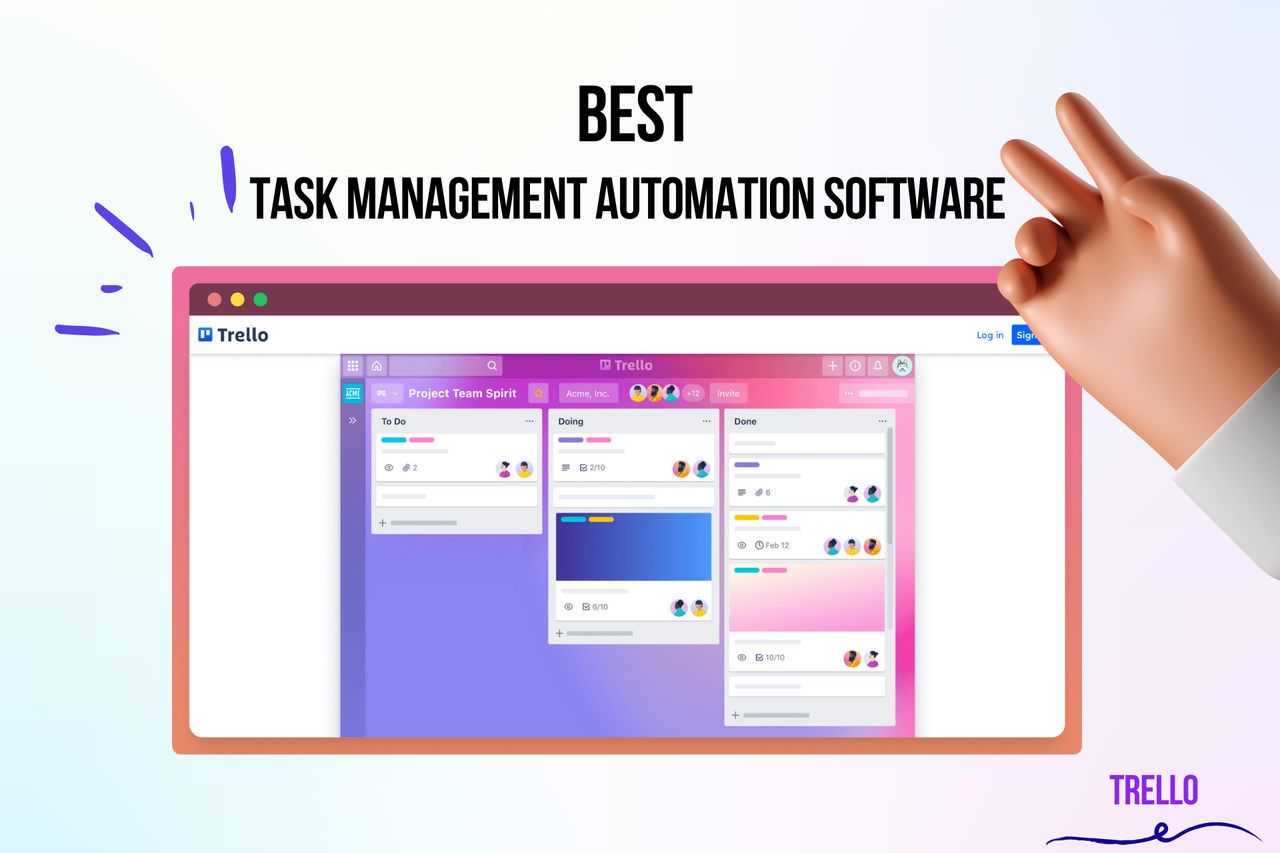 The screenshot of Trello's website which is one of the task management automation software.