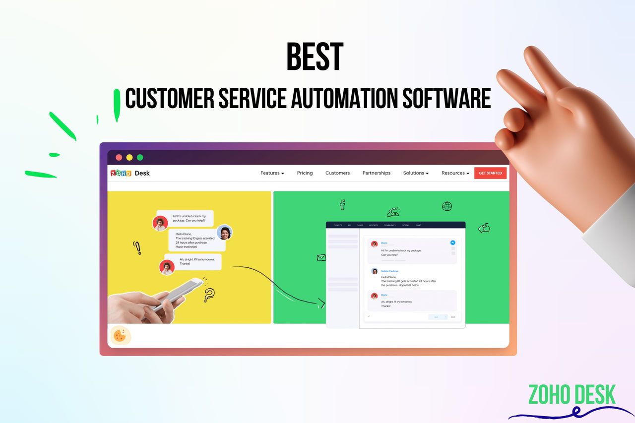 The screenshot of Zoho which is customer service automation software.